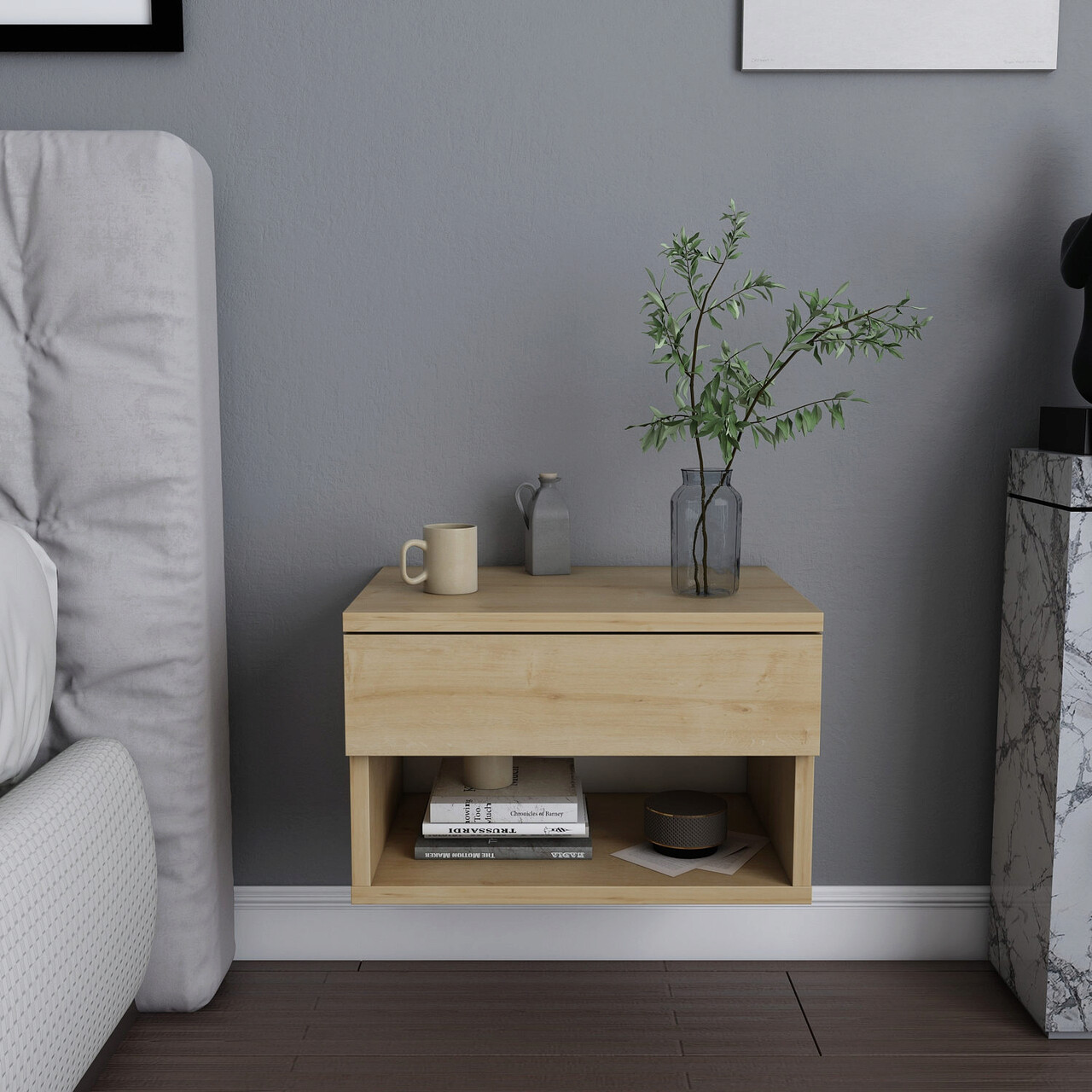 Noptiera, Hanah Home, Jamot, 44.6x29x31.9 cm, Stejar - imagine 7